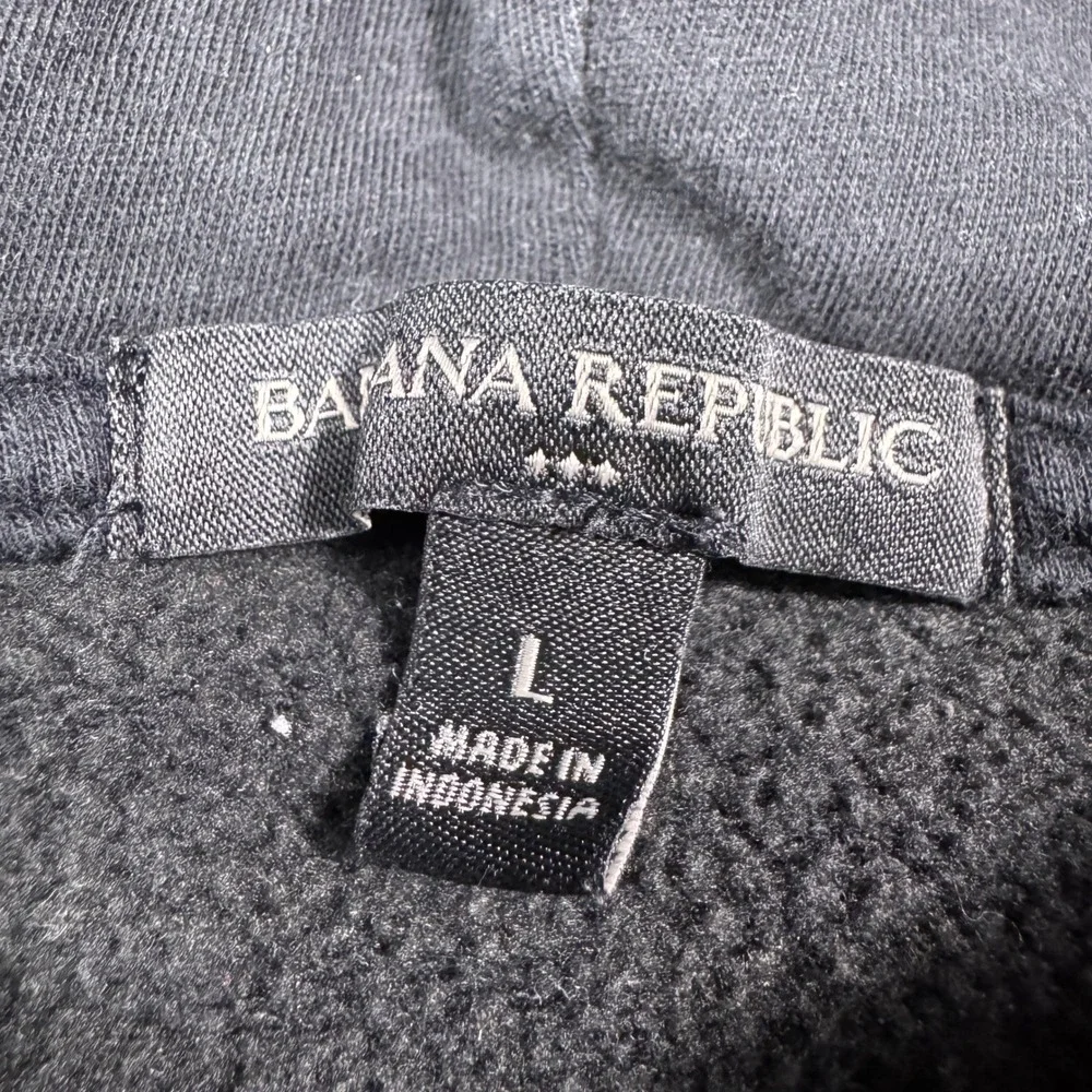 Banana Republic Clean Fleece Hoodie Sweatshirt‎ Black Mens Medium/Large